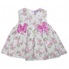 PQ213- Pink: Baby Girls Luxury Fully Lined Dress (0-12 Months)